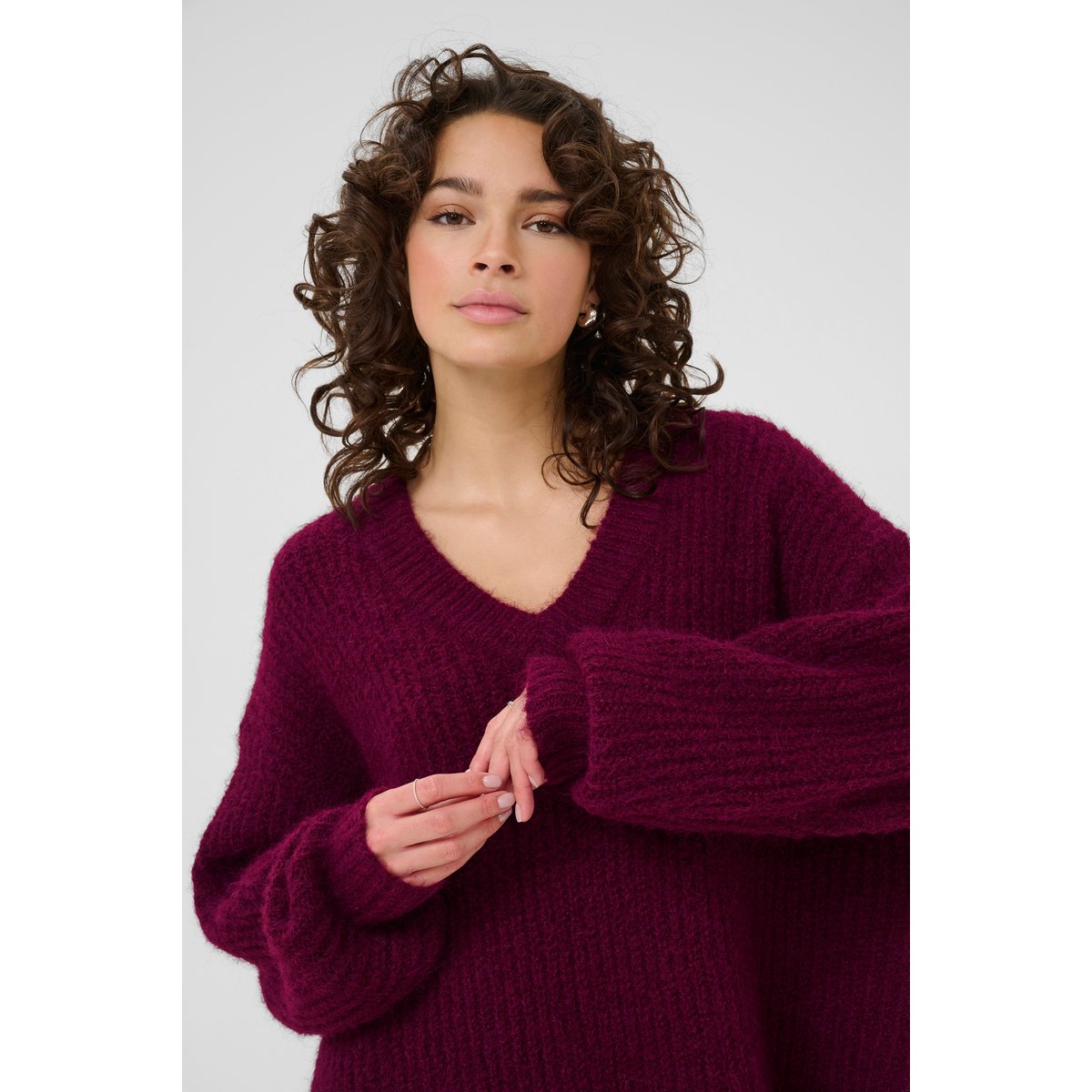 Pullover tricoté rouge windsor wine, KAFFE