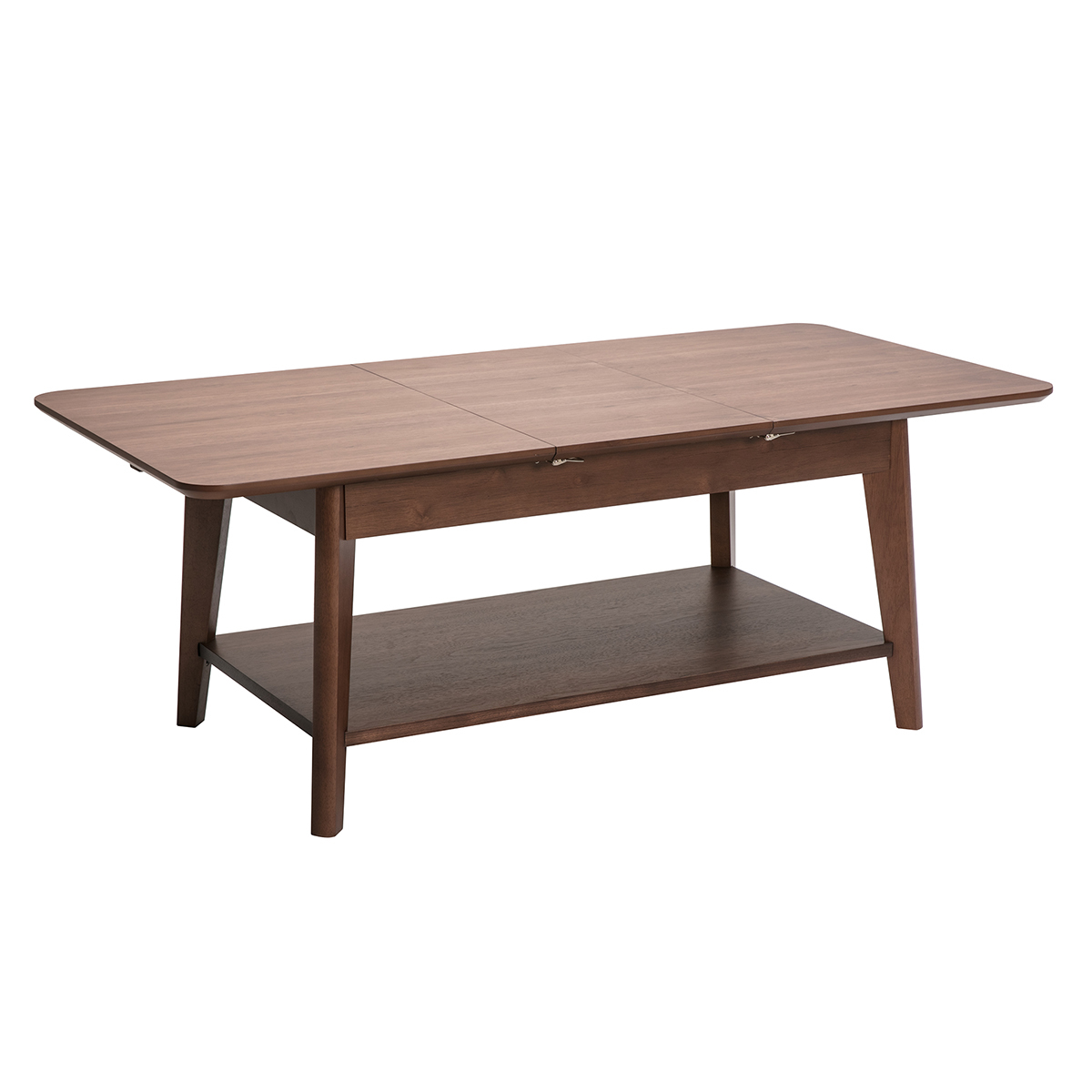 Table basse extensible rectangulaire en bois foncé L90-120 cm VILI couleur unique, MILIBOO