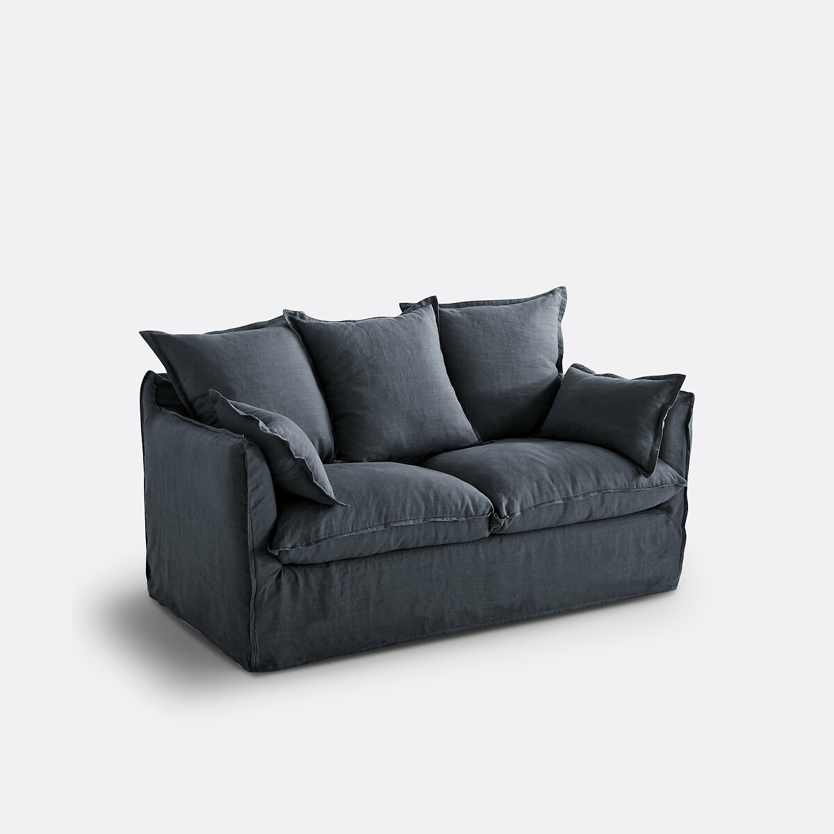 Canapé 2, 3, 4 ou 5 places, déhoussable, lin froissé, ODNA indigo, LA REDOUTE INTERIEURS