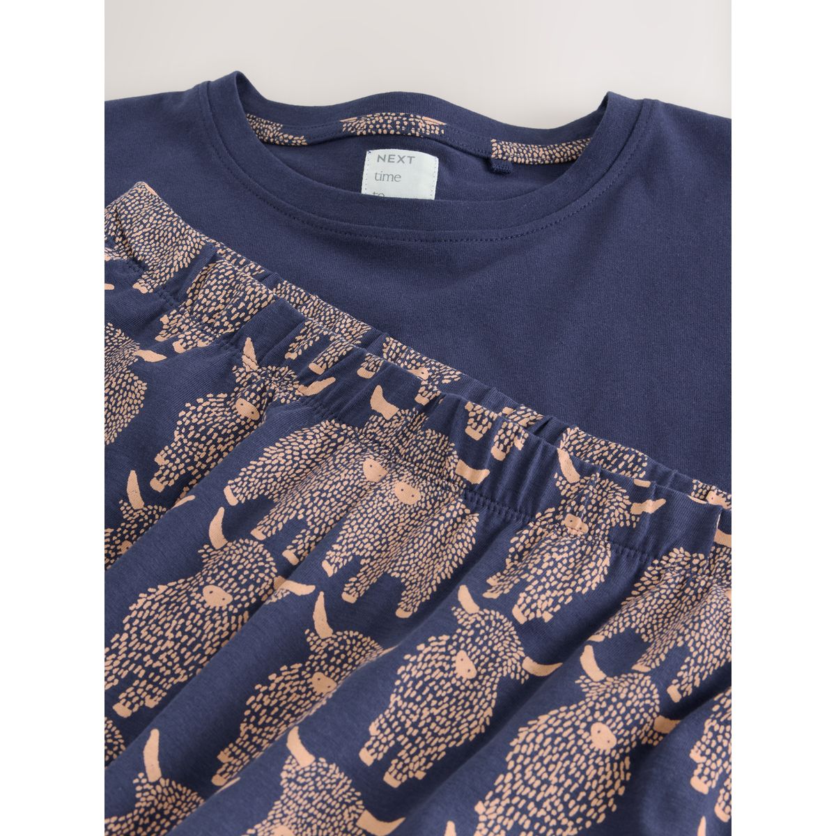 Pyjama manches courtes navy hamish la vache des highlands, NEXT
