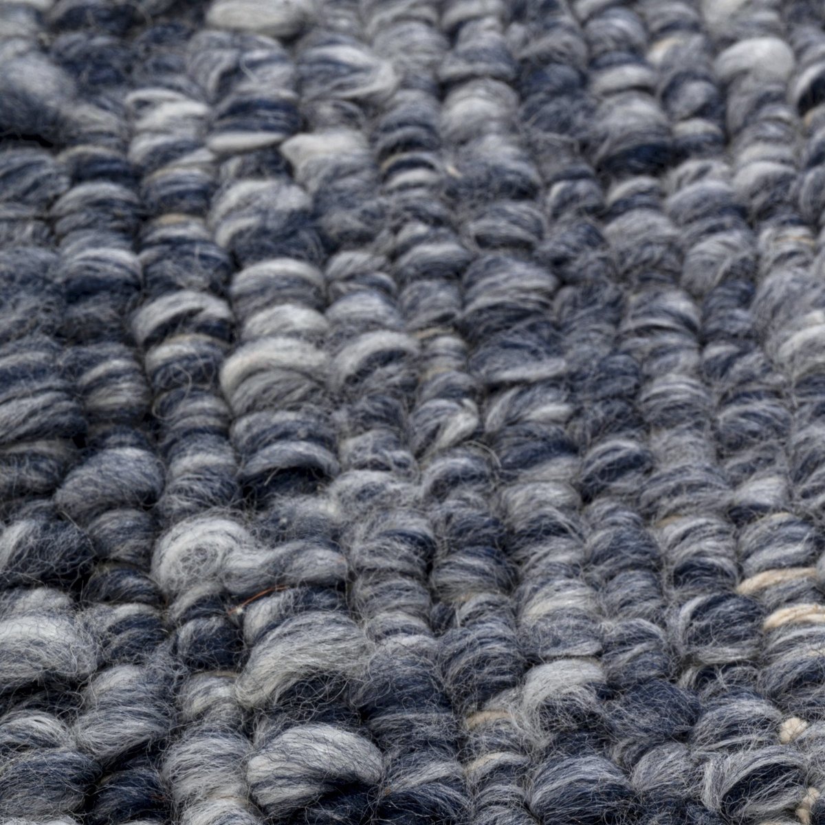 Tapis rond en polyester bouclé, BOUCARA bleu, KARE DESIGN