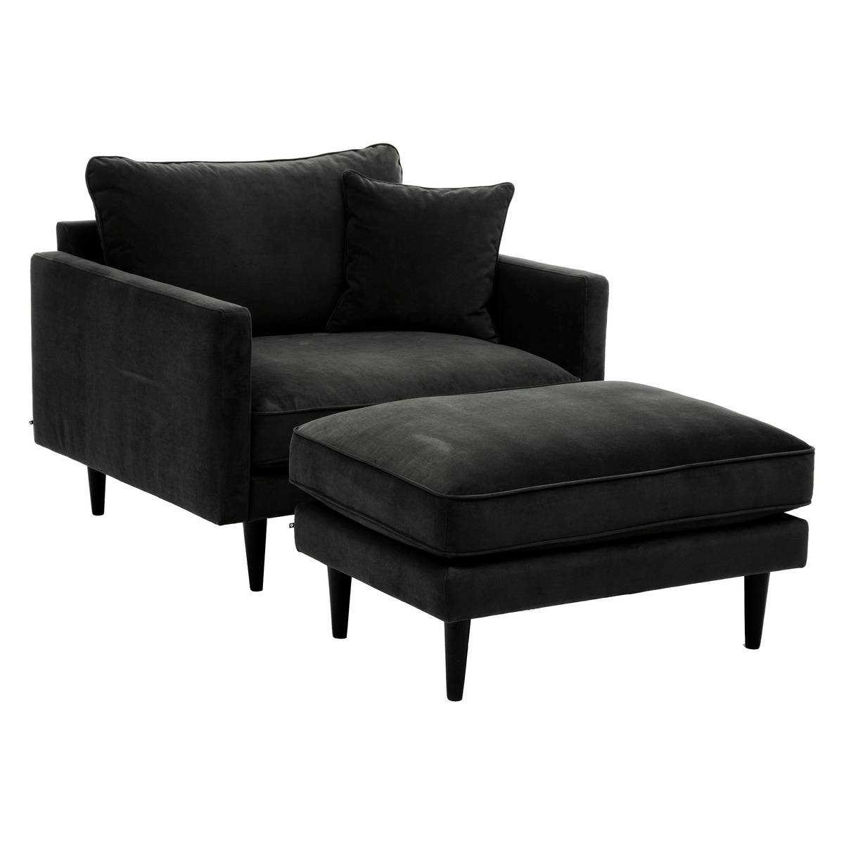Fauteuil en velours CANDICE vert kaki, ATMOSPHERA