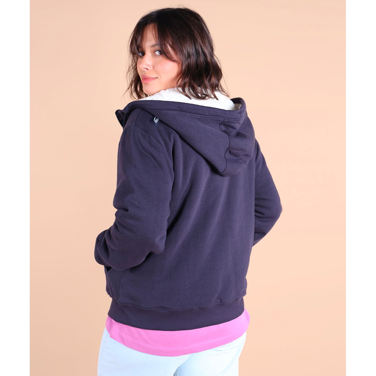 Sweat capuche doublé sherpa SWIPS deep marine, OXBOW