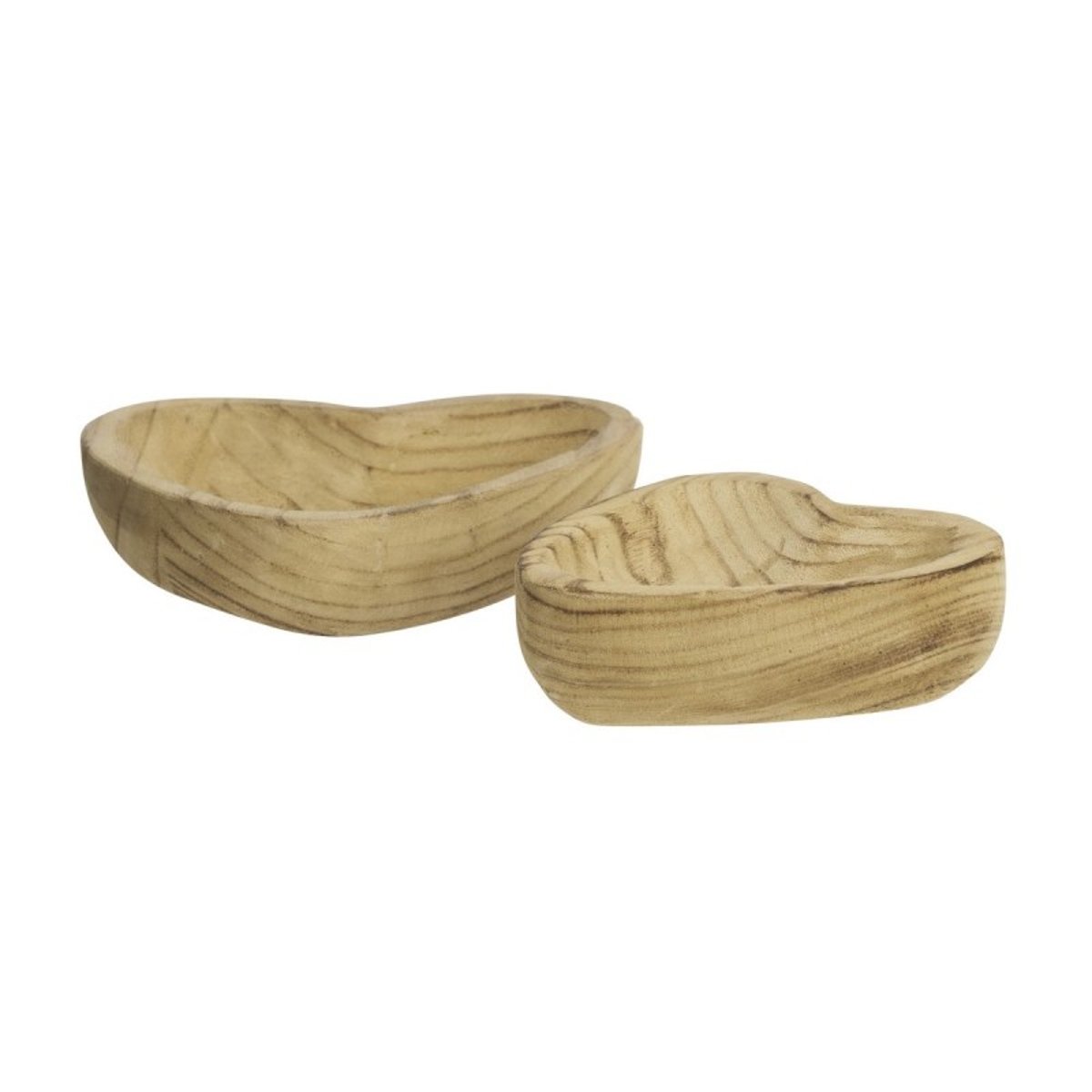 Bol bois coeur set de 2 bois clair, MADAM STOLTZ