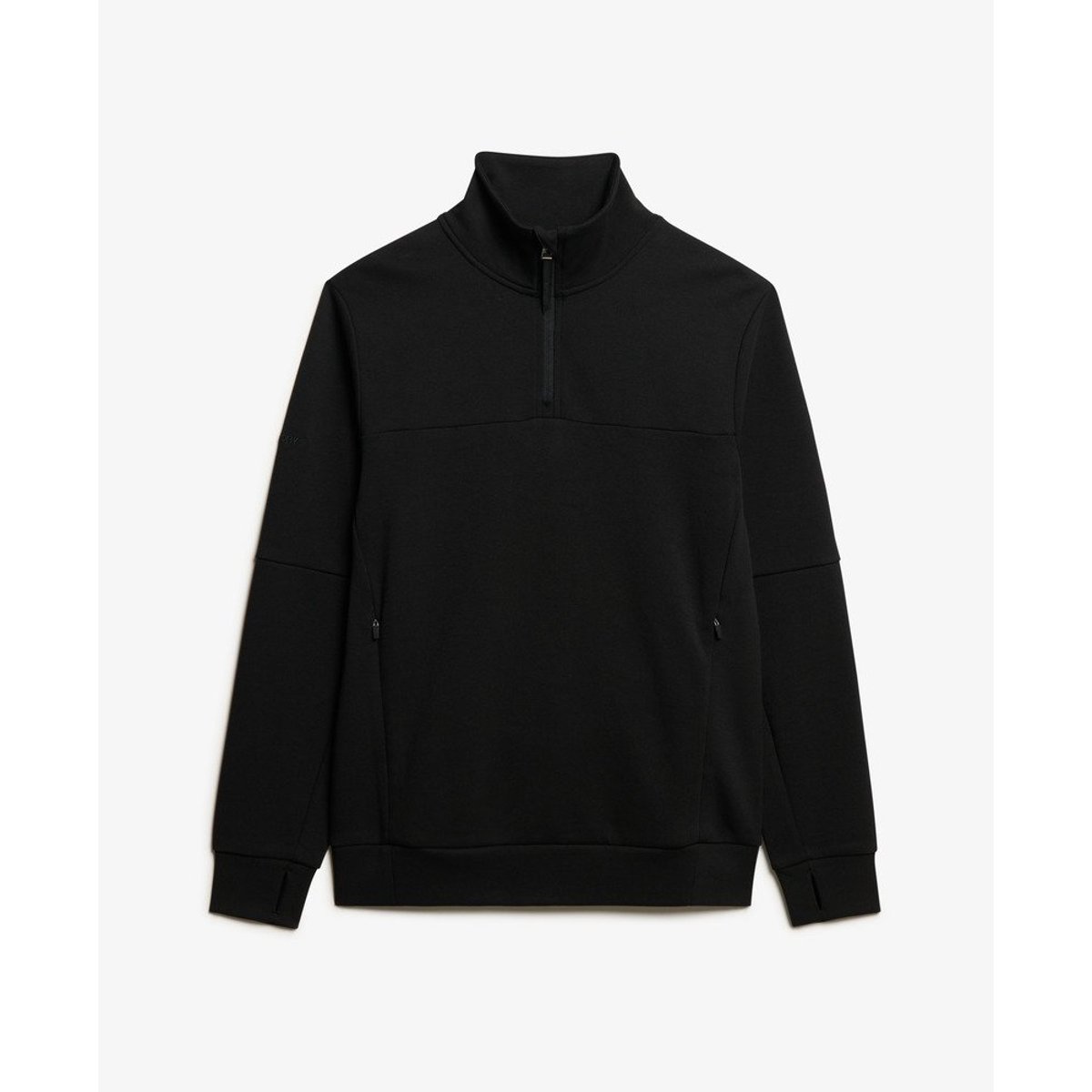 Sweat ample à col zippé Tech noir, SUPERDRY