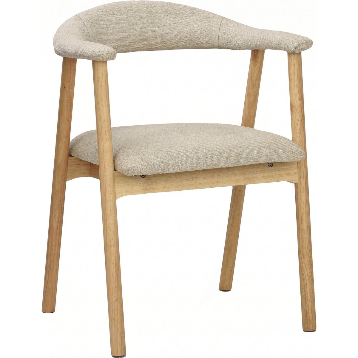 Chaise de salle à manger bois et bouclette gris taupe chiné storm, RECOLLECTION