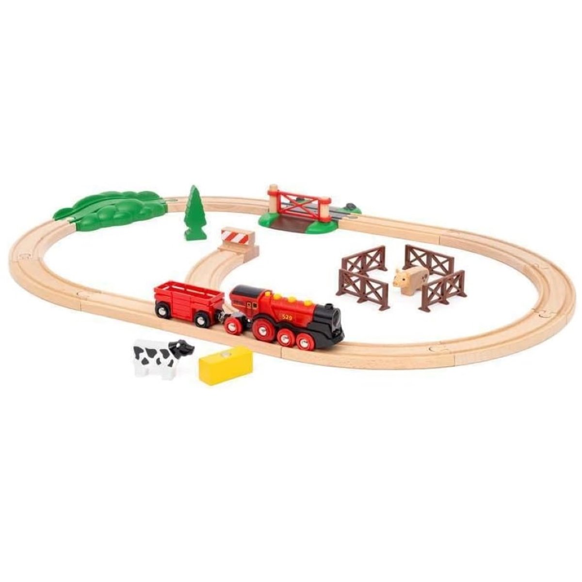Circuit campagne avec locomotive à piles vert, BRIO