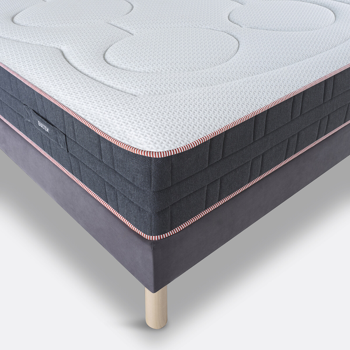 Set materasso Conquérant e rete tissé gris fumé, BULTEX