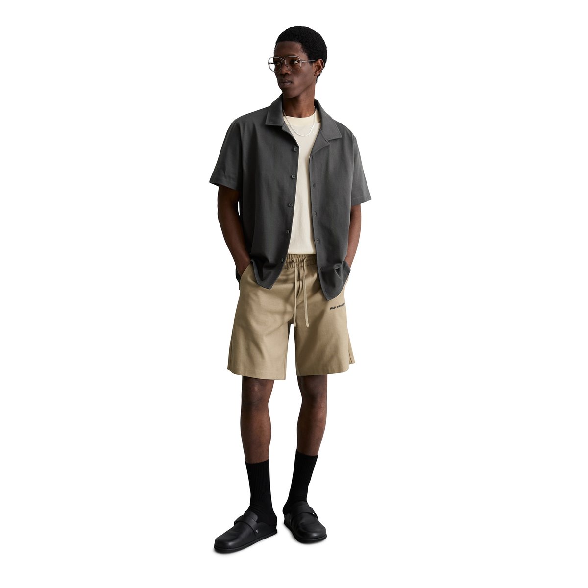 Short en jersey DfC en jersey de coton bio épais marron, MARC O’POLO DENIM