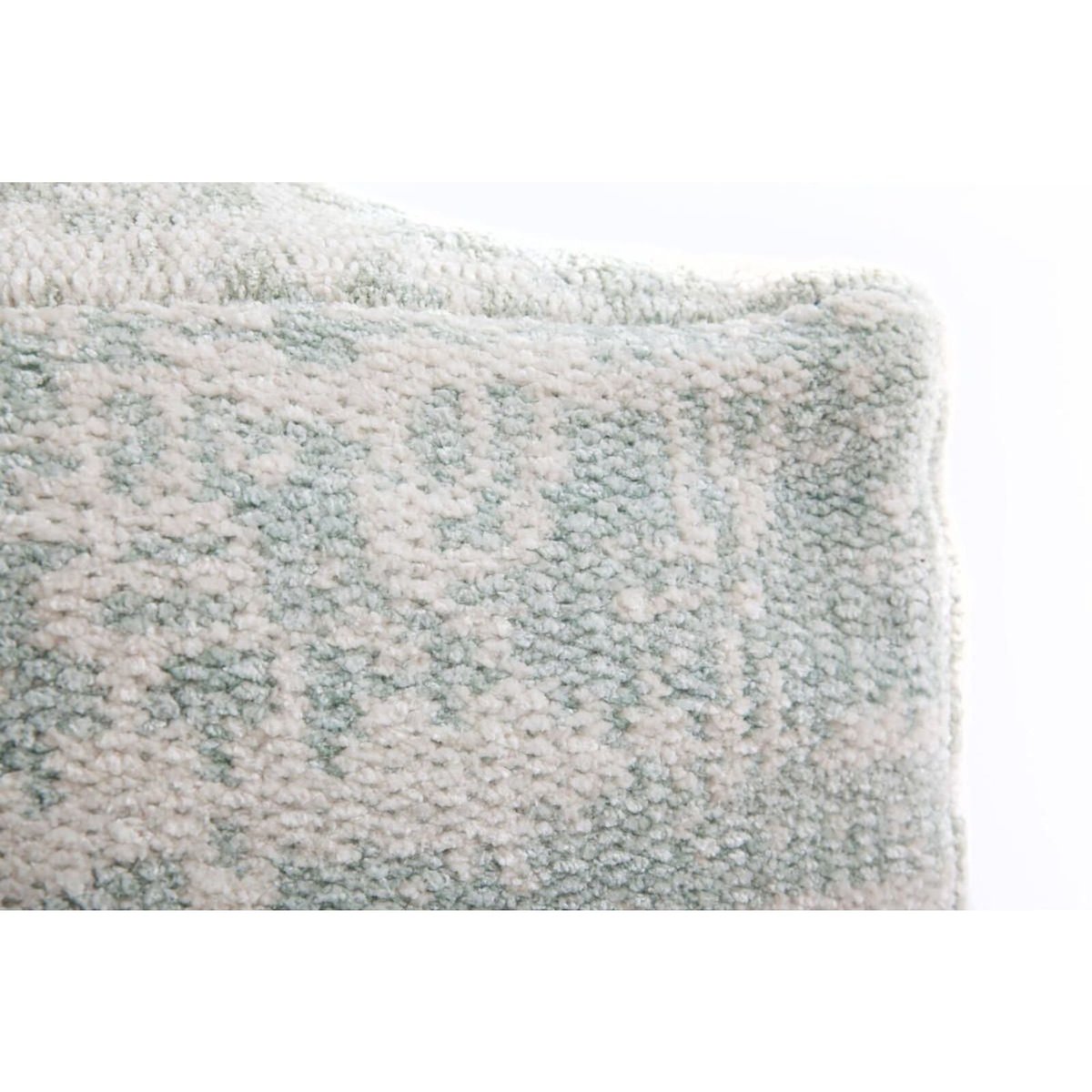 Pouf carré en tissu fait main, Paramount blanc, vert, ARTE ESPINA