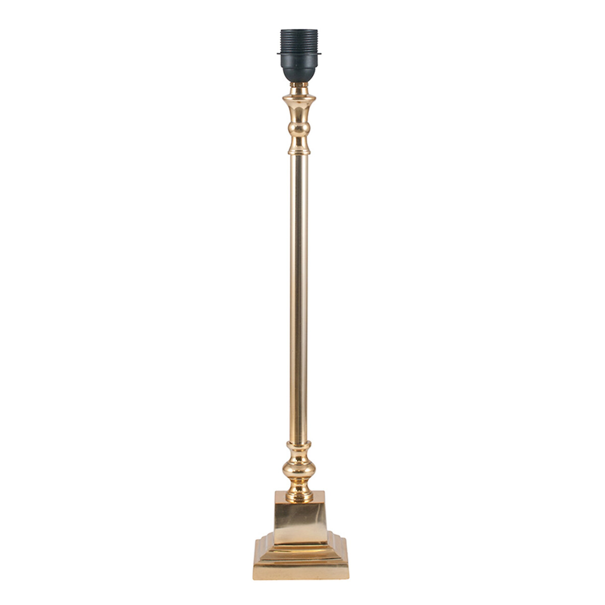 Claud Square Candlestick Table Lamp Base in Gold aged brass, SO'HOME