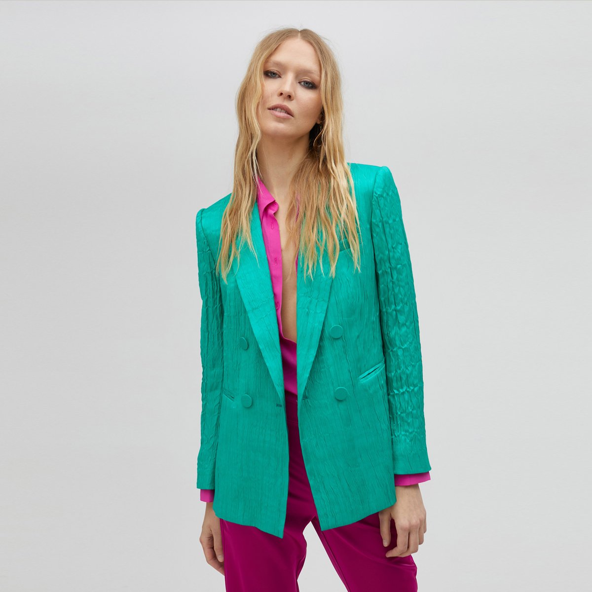 Blazer à manches longues turquoise, LOLA CASADEMUNT