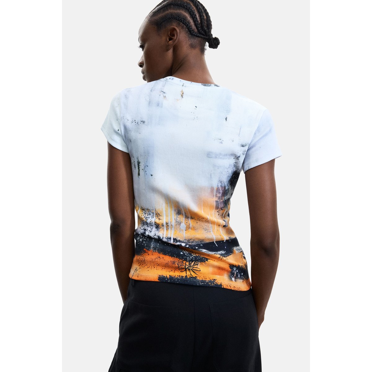 T-shirt imprimé 100 % coton blanc, DESIGUAL