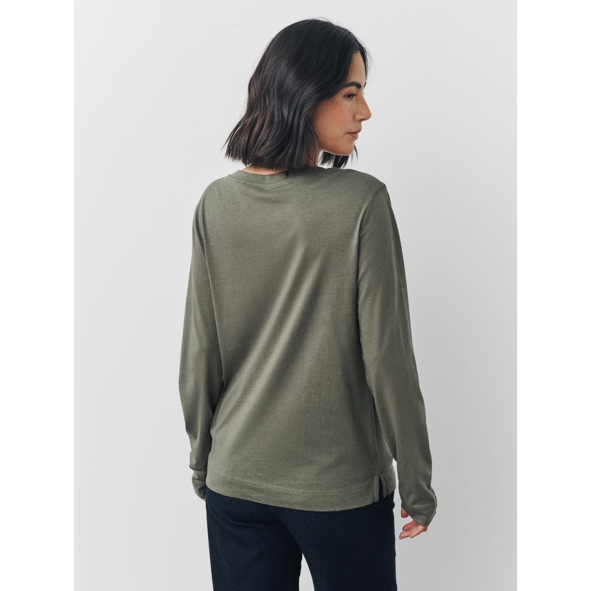 T-shirt col v à manches longues, lot de 3 vert kaki imprimé animal, NEXT