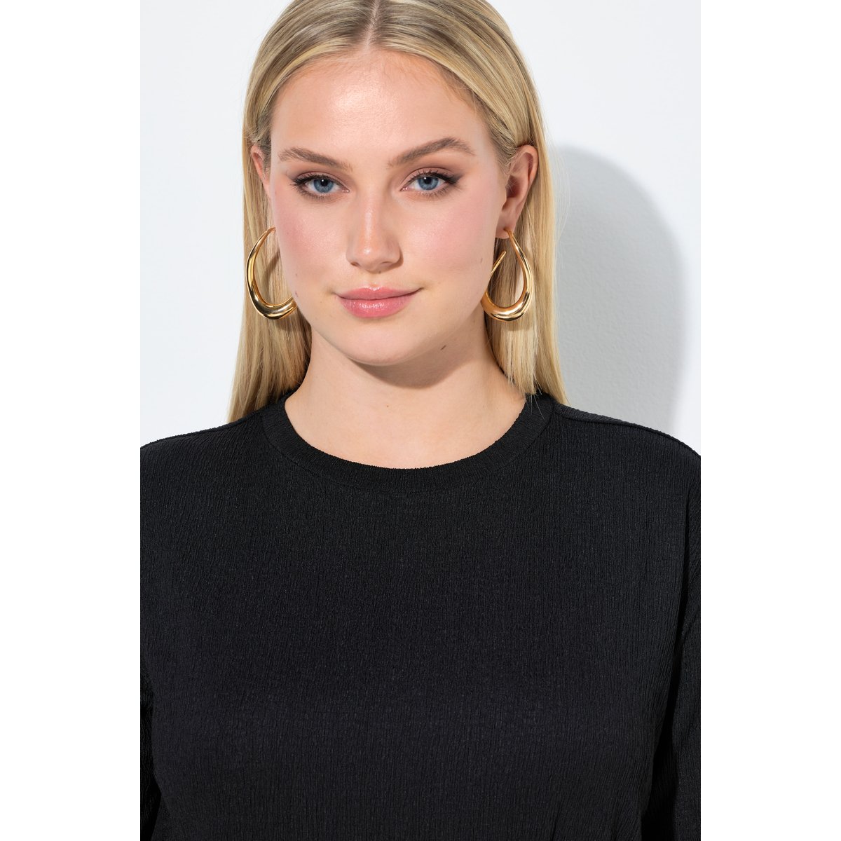 Robe midi oversize, matière texturée noir, ULLA POPKEN