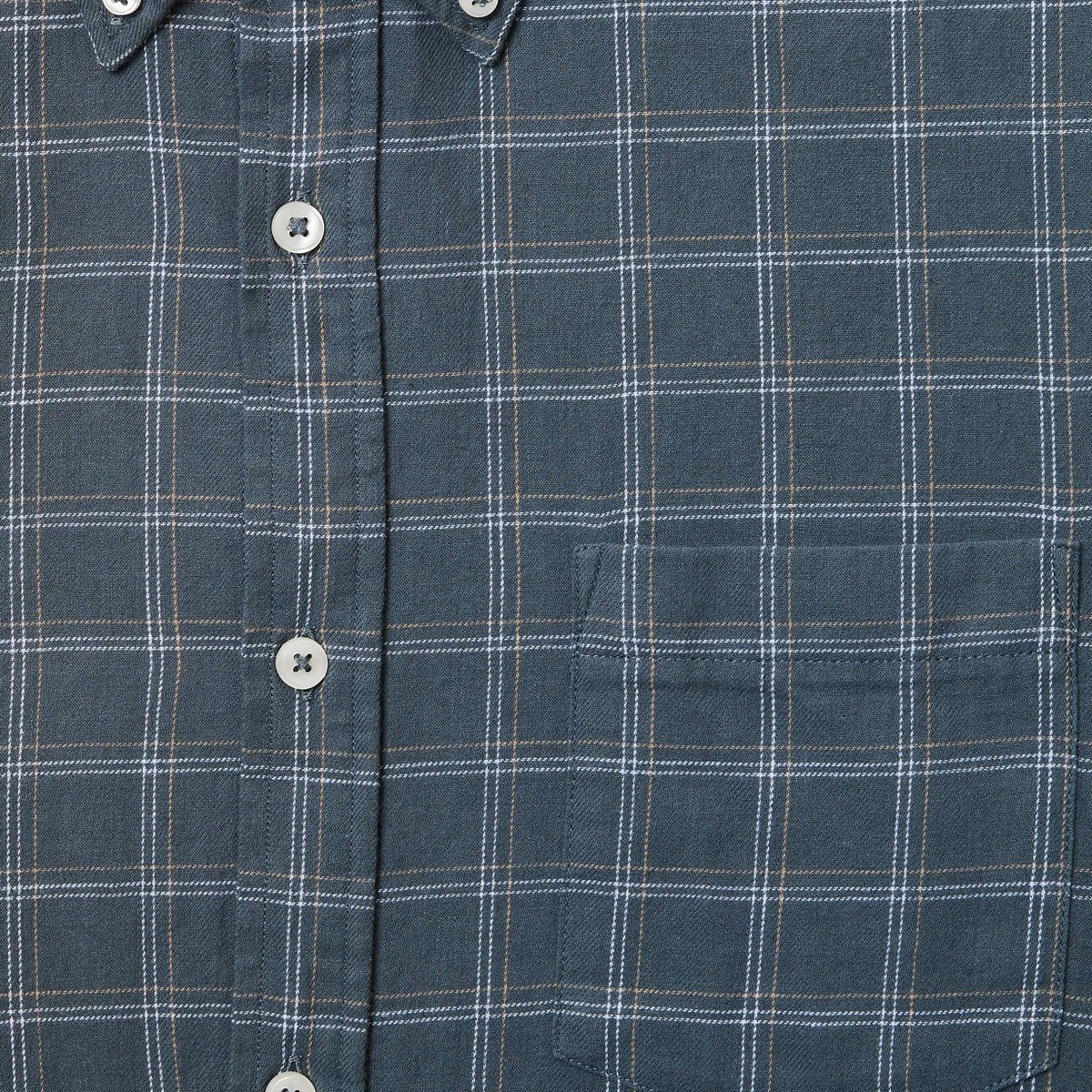 Chemise manches longues à carreaux en flanelle de coton BIO GOTS paon, MONOPRIX