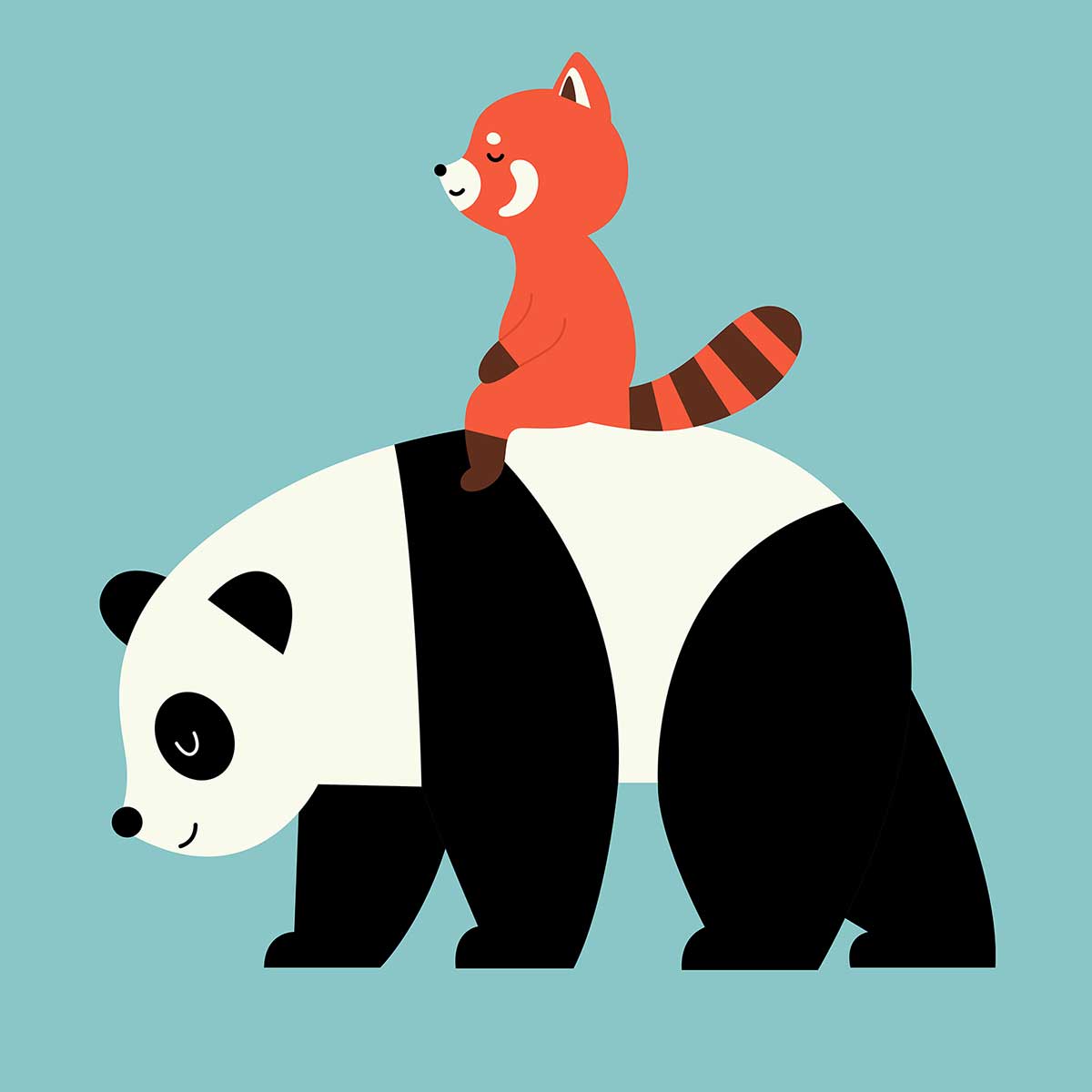 Affiche enfant panda walk affiche seule, HEXOA