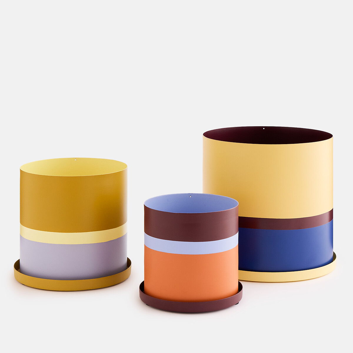 Cache-pot en métal fer peint, diamètre 13,5 cm, PALAVAS multicolore, LA REDOUTE INTERIEURS