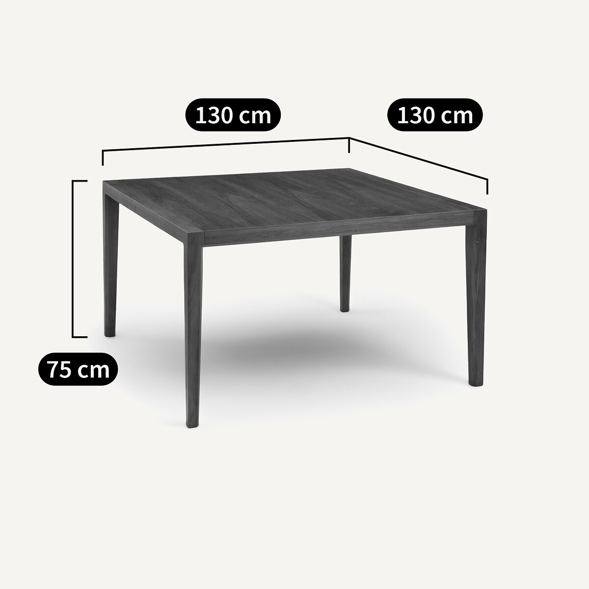 Table carrée, en chêne massif et plaqué chêne, 8 couverts, NIZOU chêne, AM.PM X EMMANUEL GALLINA