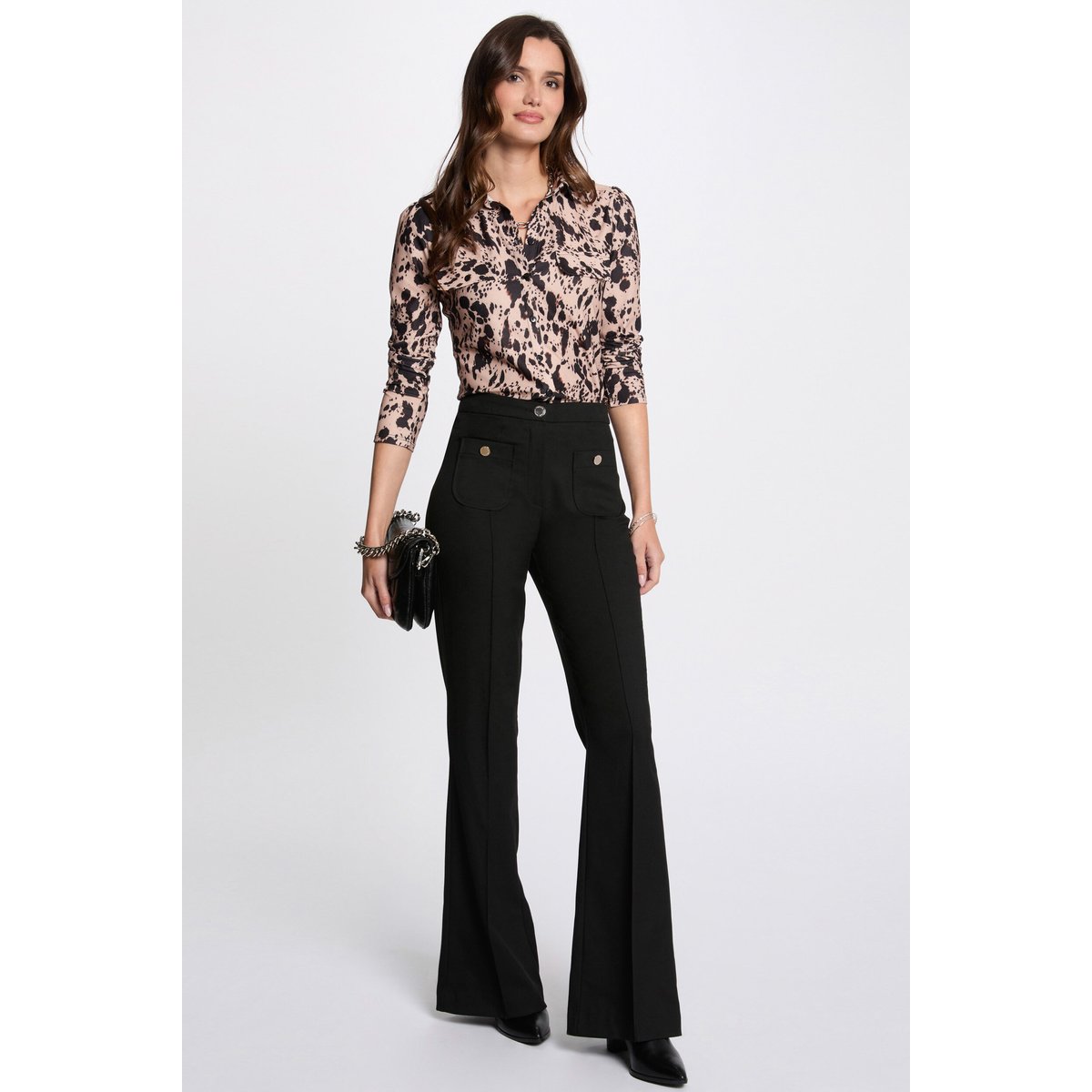 Top manches longues imprimé multicolore, MORGAN