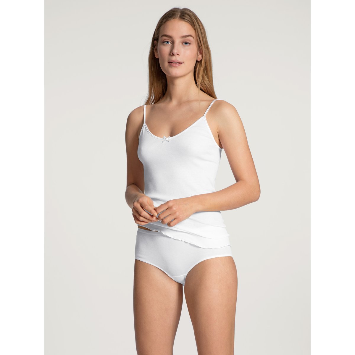 Débardeur à fines bretelles à bretelles Coton LIGHT blanc, CALIDA