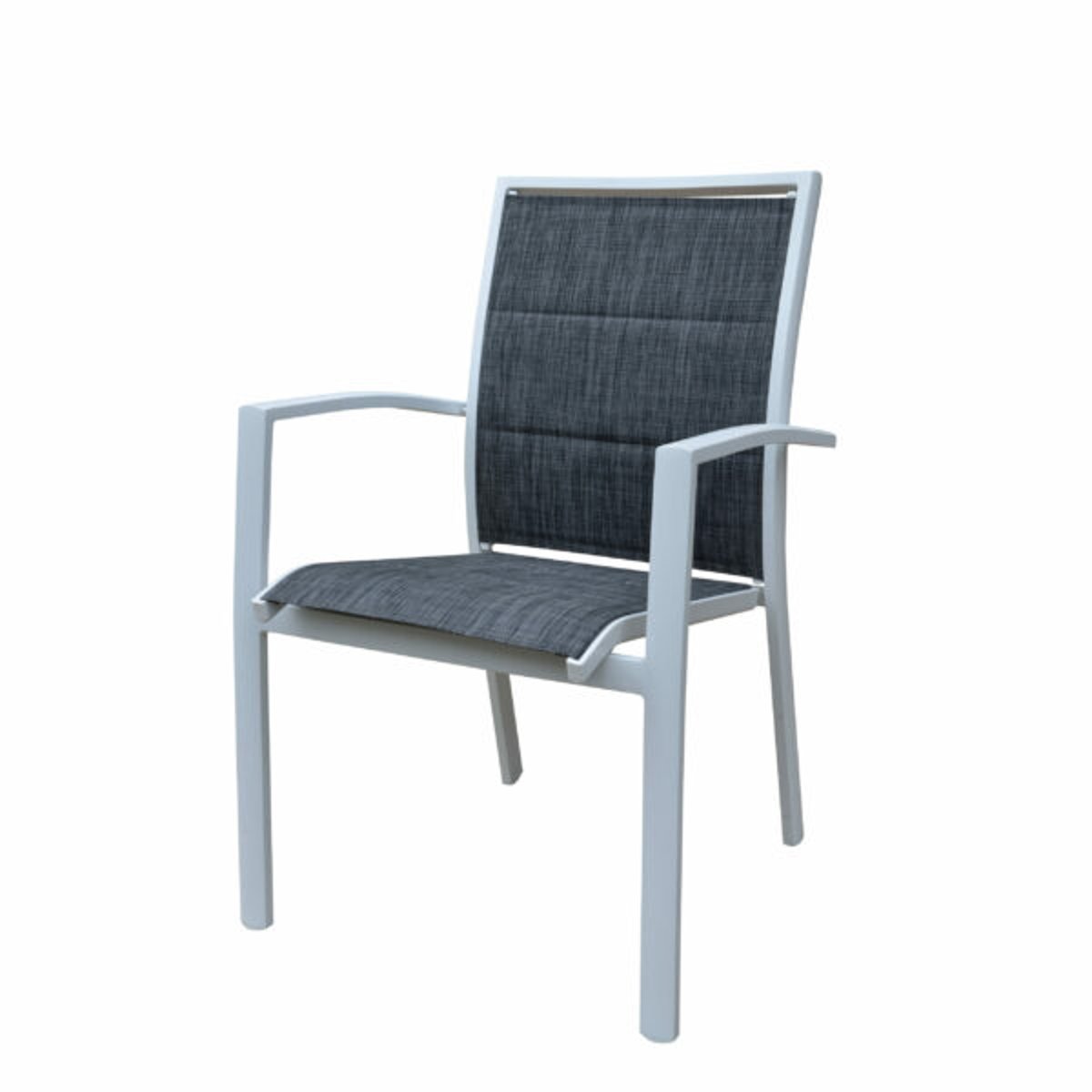 Ensemble en aluminium, verre, 4 fauteuils MODULO blanc, WILSA GARDEN