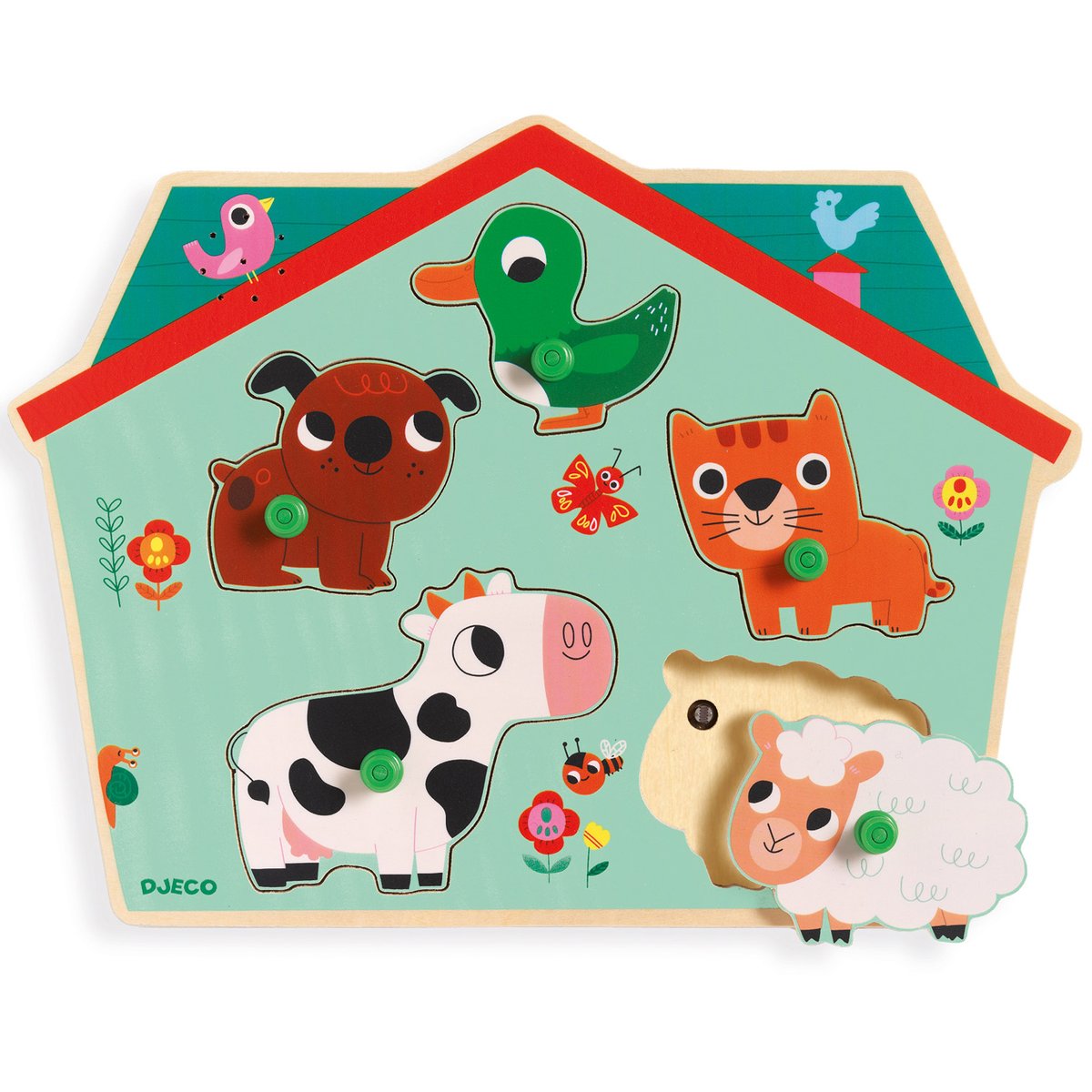 Puzzle vert, rouge, orange, DJECO