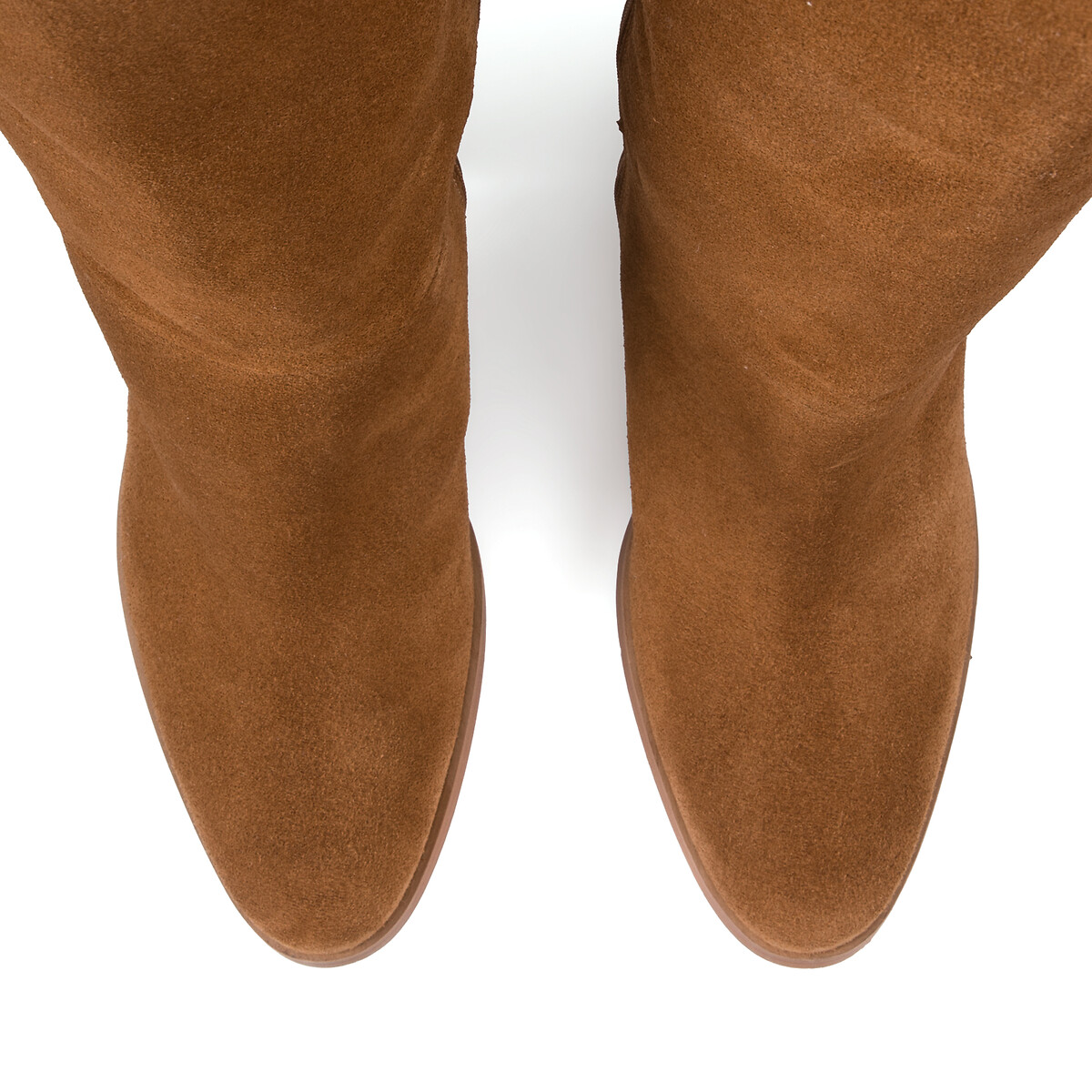 Botas de tacón en piel de ante, FLORIE Signature camel, LA REDOUTE COLLECTIONS