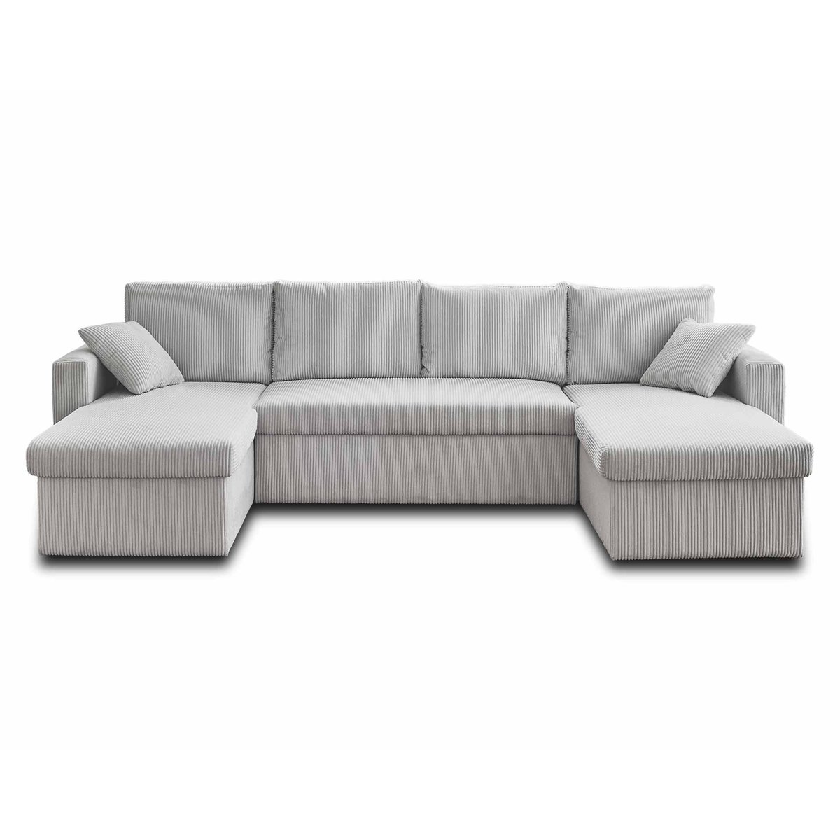 Canapé panoramique convertible 7 places, CYRUS gris clair, BEST MOBILIER