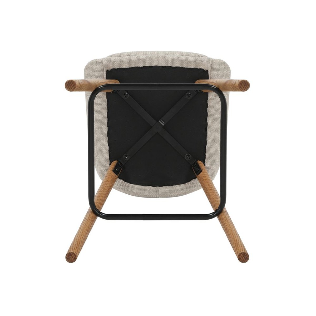 Chaise snack en tissu crème pied chêne ecru, ZAGO