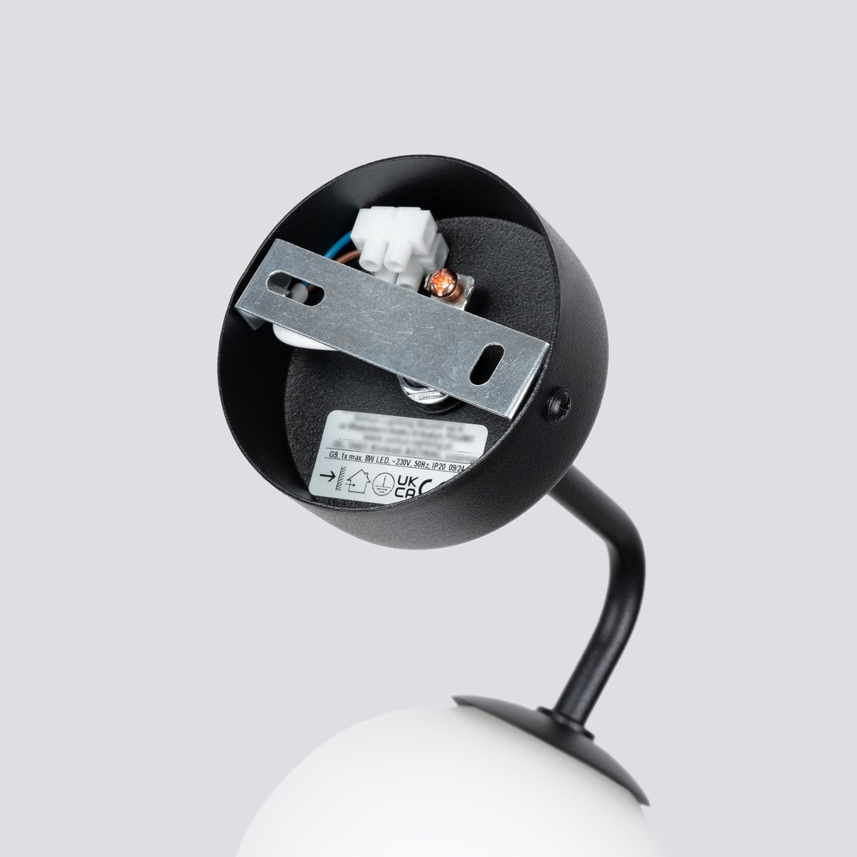 Applique Acier Noir/Blanc G9 1 Astral noir, EDEN