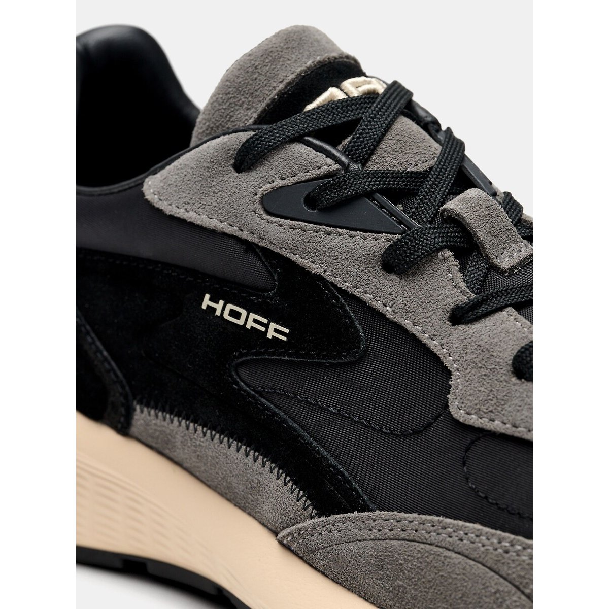 Baskets mix matières CITY MKII BLACK noir, HOFF