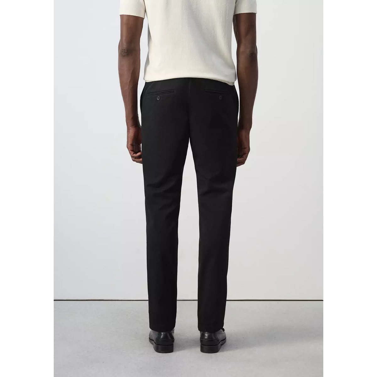 Pantalon Barna slim-fit en sergé noir, MANGO MAN