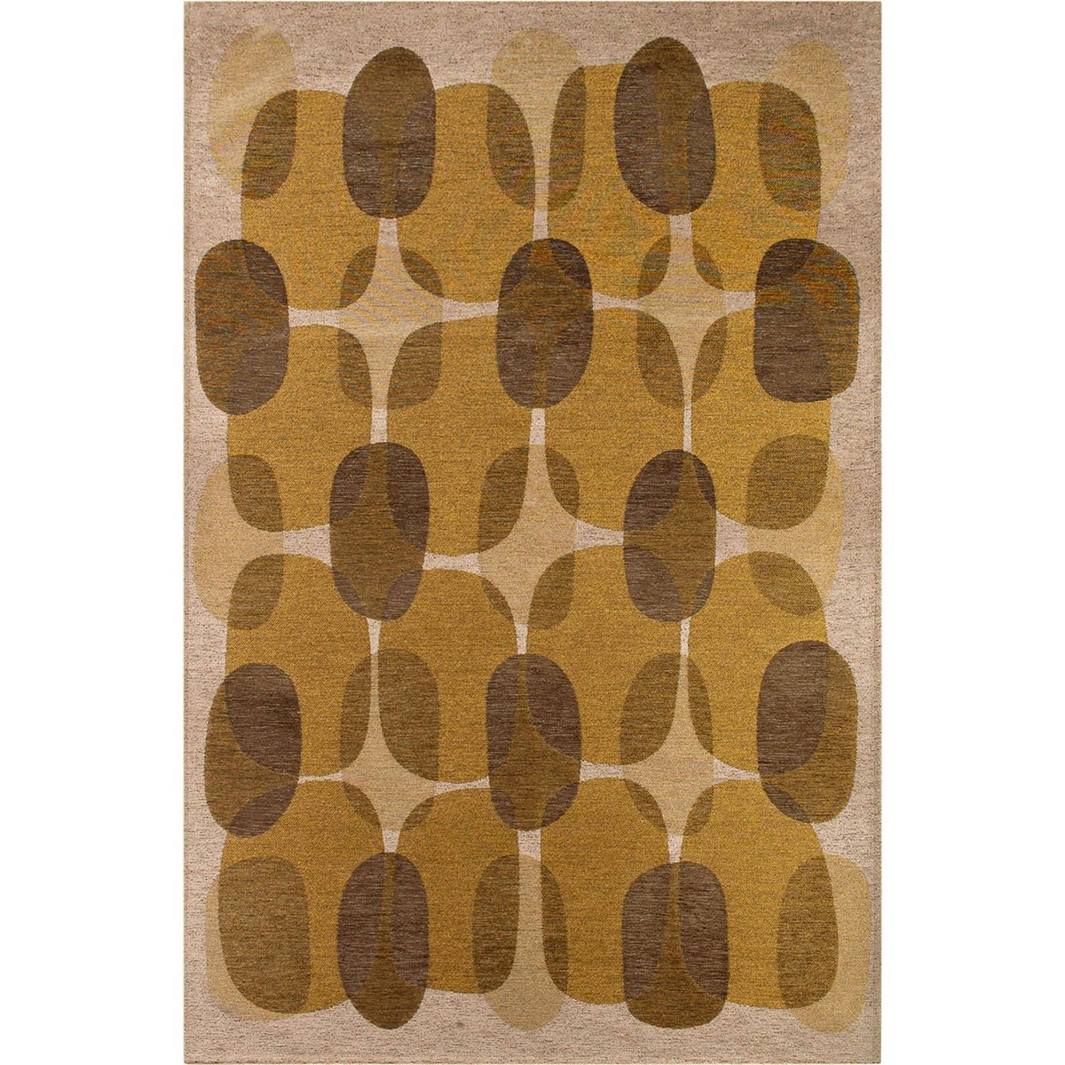 Tapis jacquard intérieur extérieur, CAFE doré café et beige chaleureux, RECOLLECTION