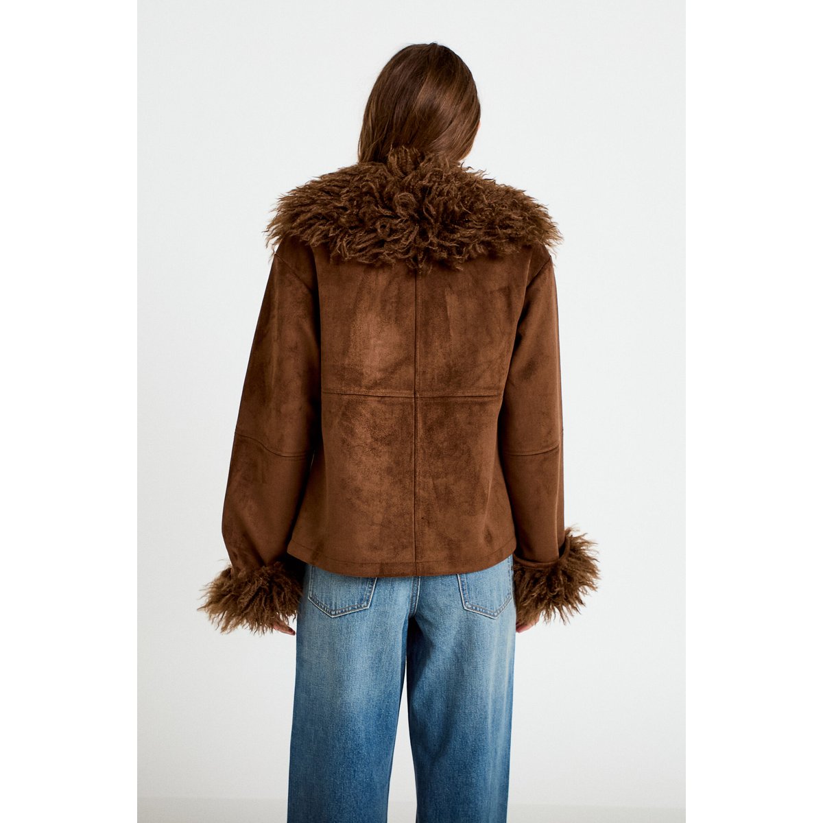 Manteau droit manches longues marron, CACHE CACHE