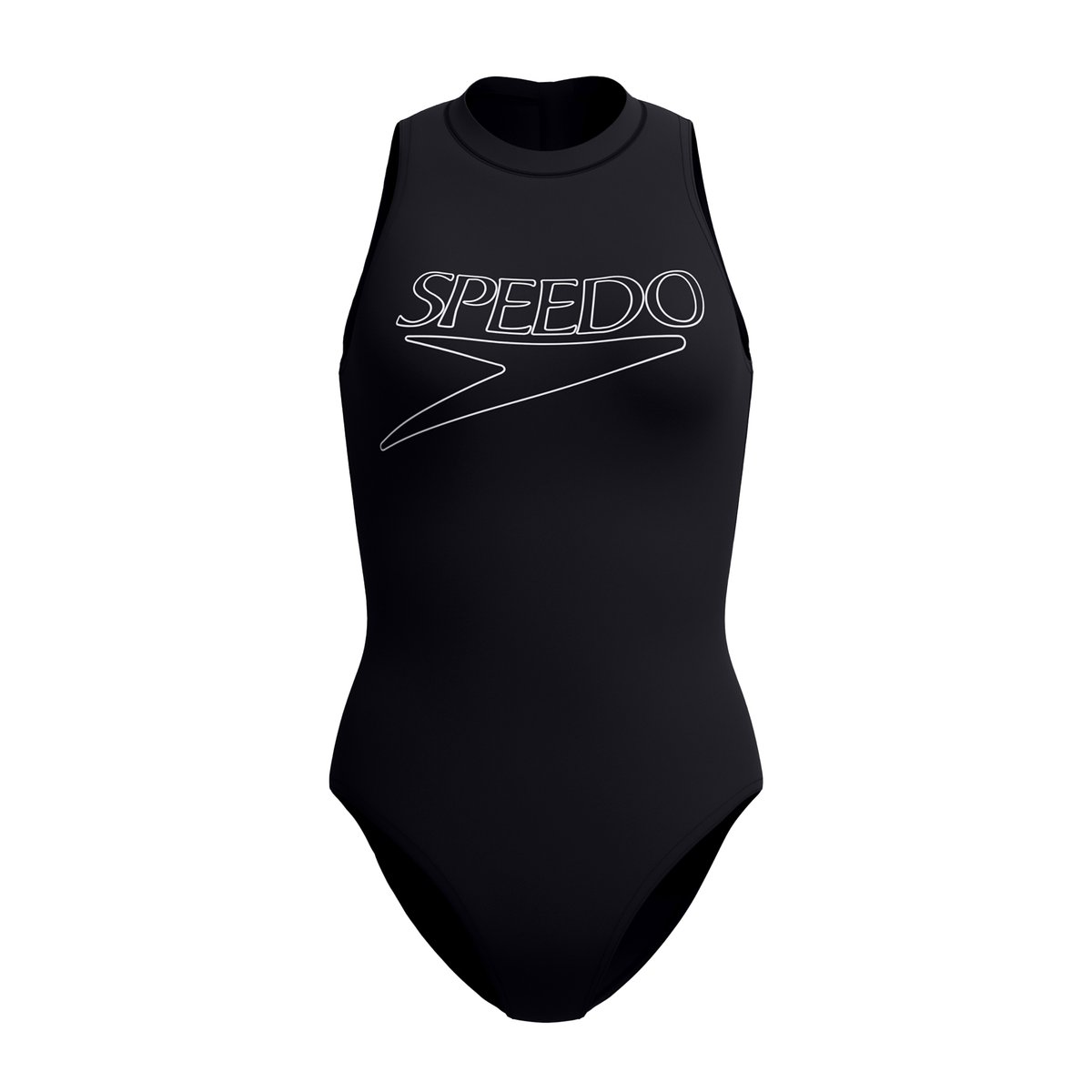 Maillot de bain 1 pièce col ras-du-cou motif/style logo HYDRASUIT noir, SPEEDO