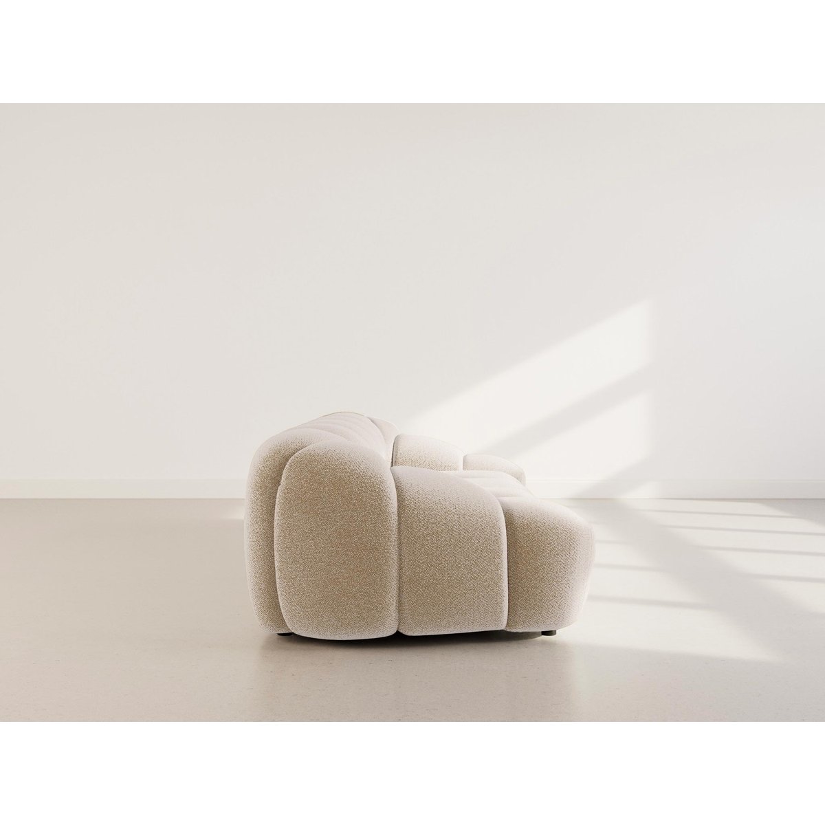 Canapé en velours texturé style contemporain, AVA beige, BEST MOBILIER