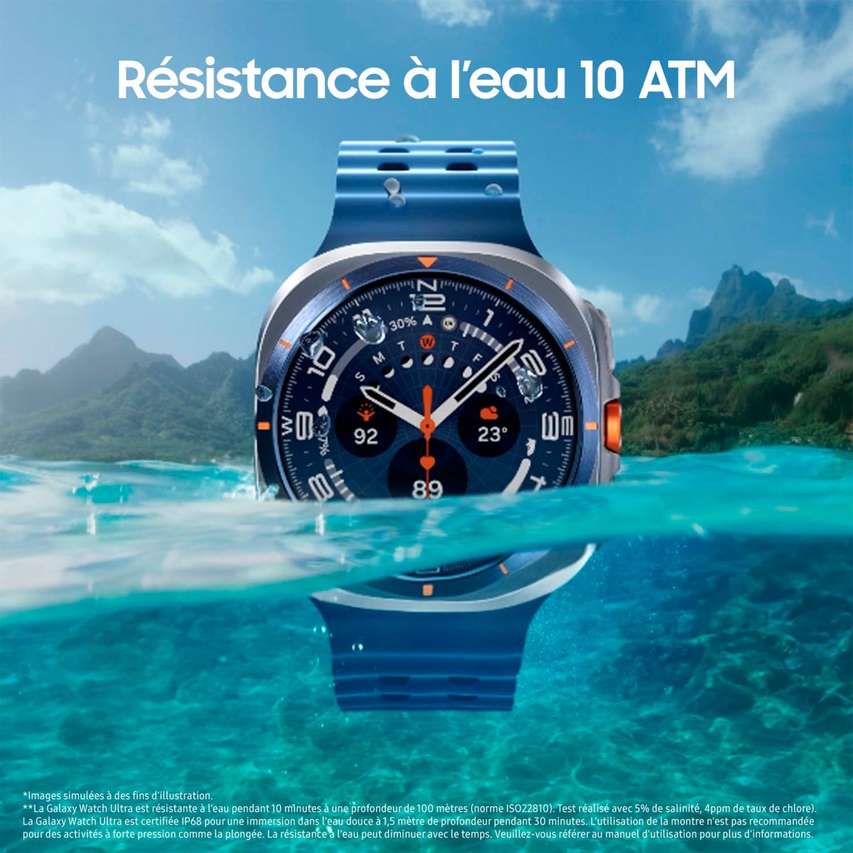 Montre connectée Galaxy Watch Ultra 2025 Gris Titane orange, SAMSUNG