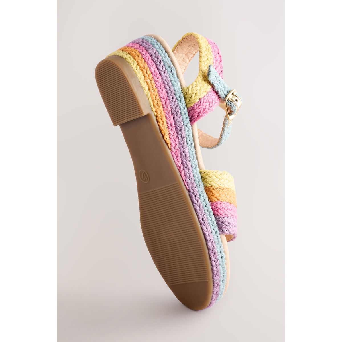 Sandales à semelles compensées jute arc-en-ciel, NEXT