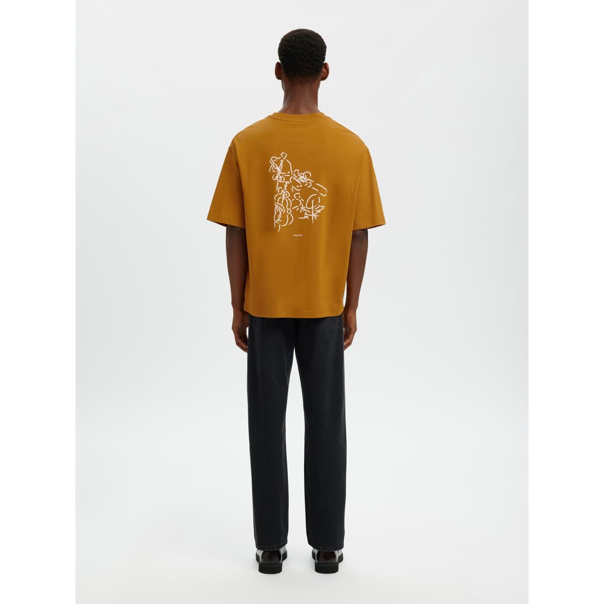 T-Shirt Ras Du Cou golden brown, SELECTED