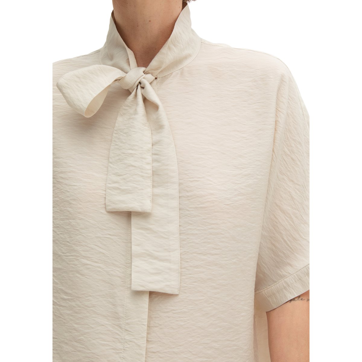 Chemisier à pinces regular en mélange de viscose gris clair, MARC O'POLO