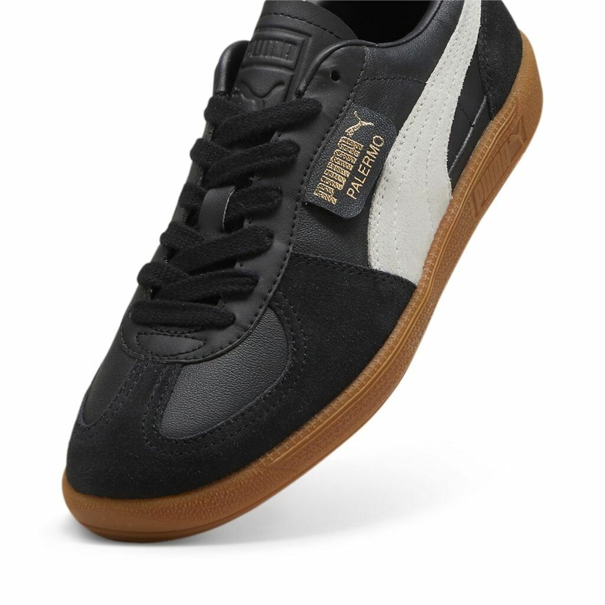 Baskets cuir Palermo noir/gris clair, PUMA