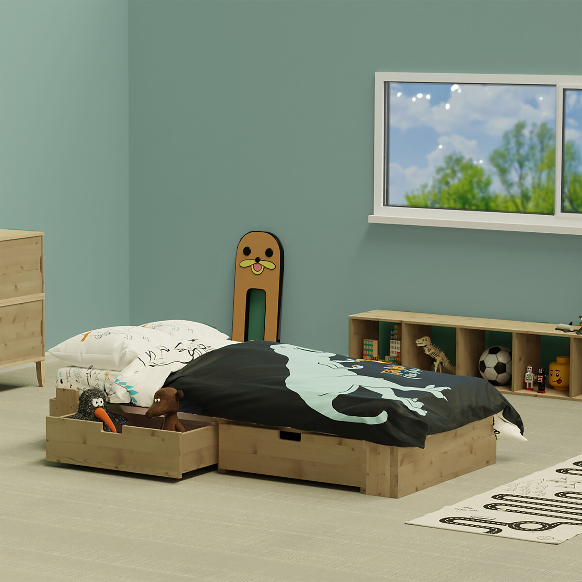Bett Everlasting 90 mit 2 Schubladen holz hell, EUROPE & NATURE