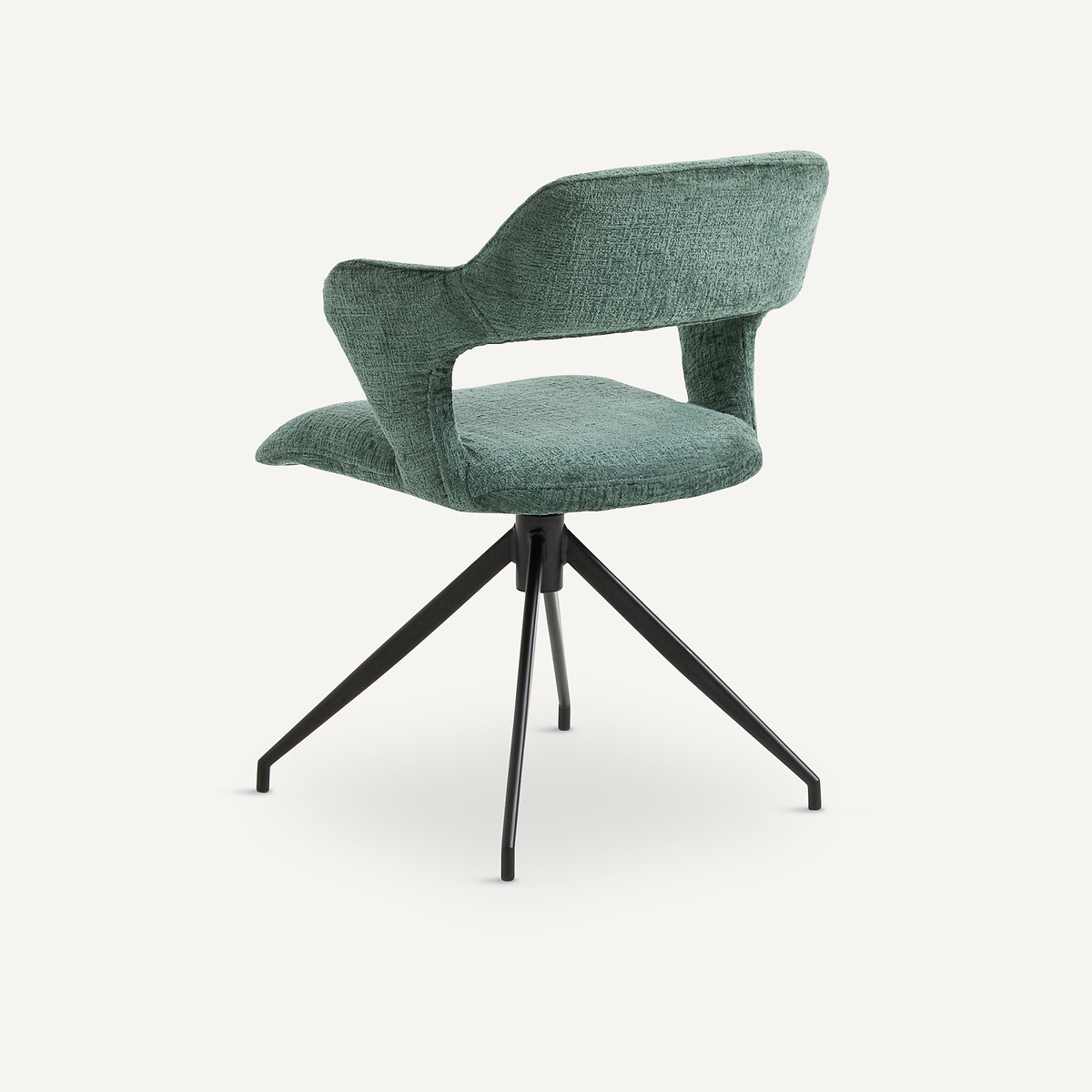 Fauteuil de table pivotant chenille flammée, Asyar vert cèdre, AM.PM