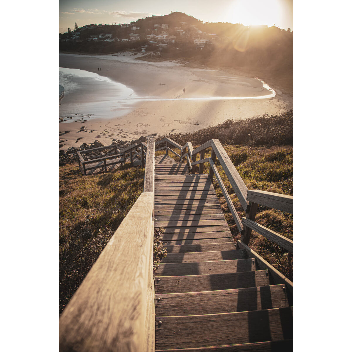 Tableau Mural Escalier Pour La Plage PLAGE tableaux sur toile-marron, CEANOTHE