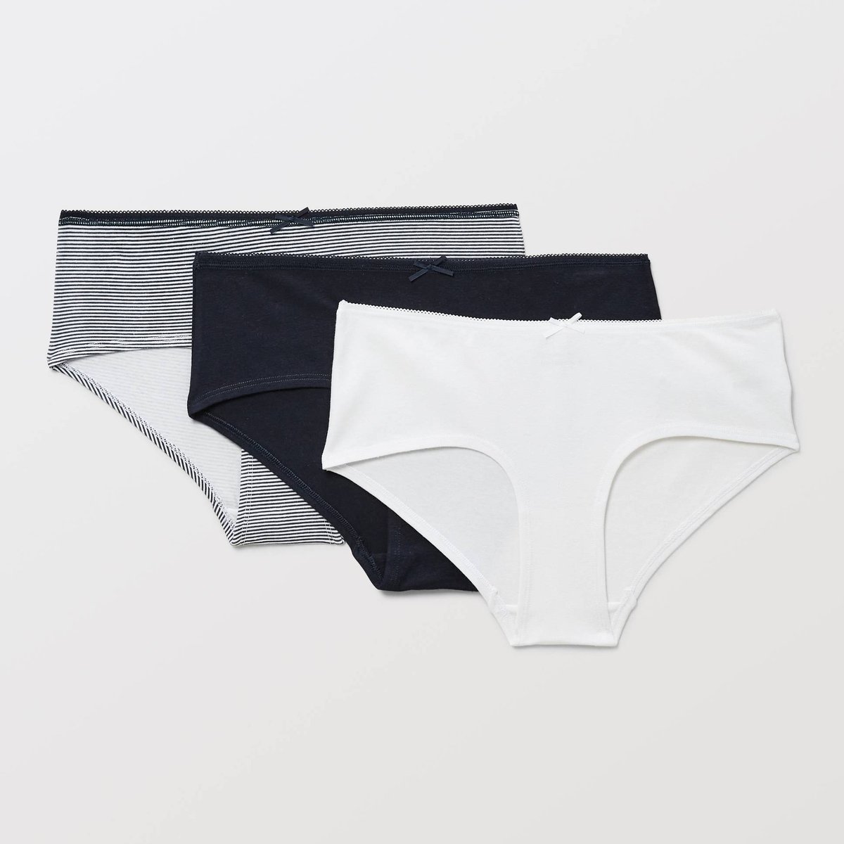 Lot de 3 shorties GARANCE en coton BIO GOTS marine, MONOPRIX