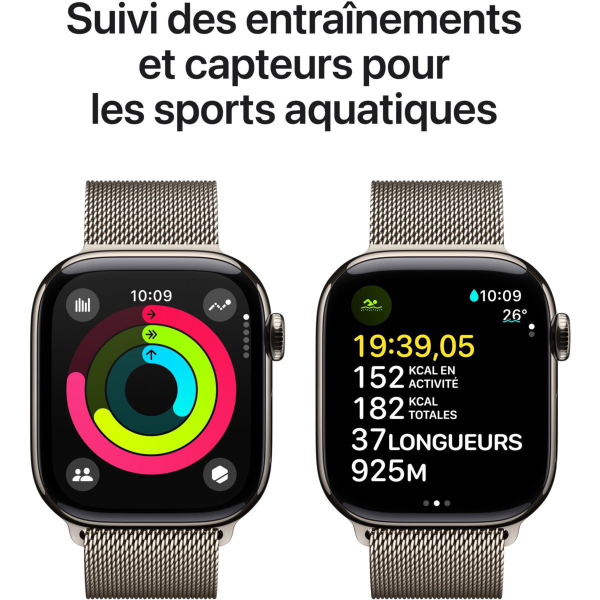 Montre connectée Serie 10 46mm Titane Naturel Loop Cell beige, APPLE