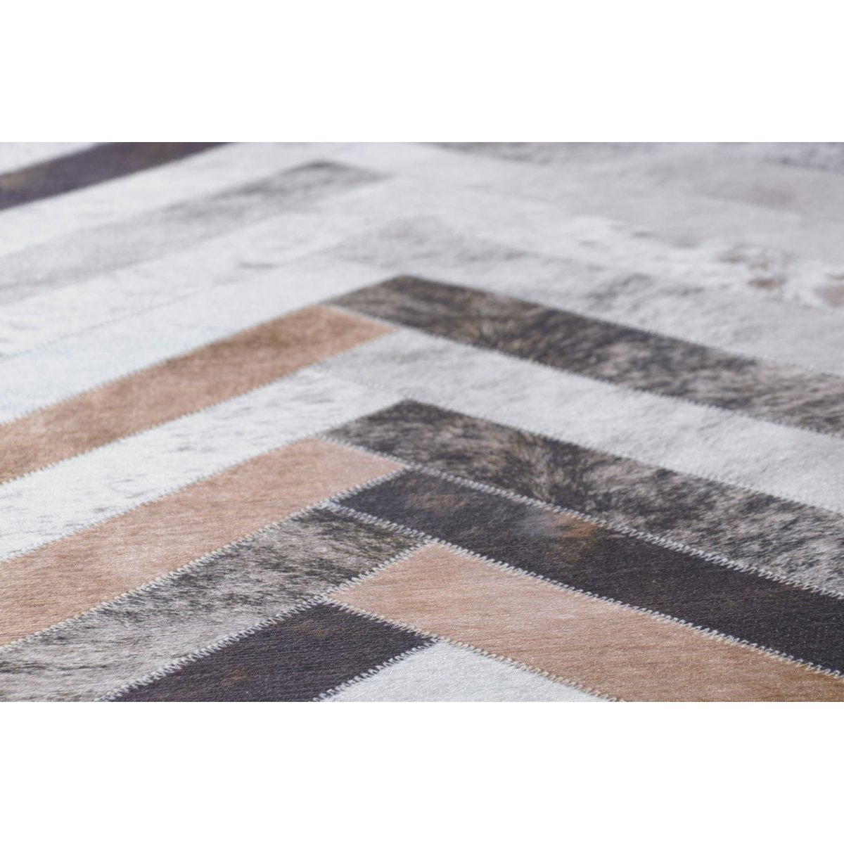 Tapis imprimé Serena, aspect cuir, plat gris, GINO FALCONE