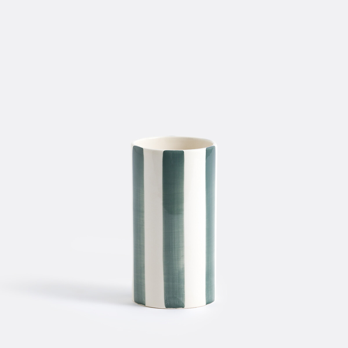 Vase en céramique à rayures, H18 cm, Jaoma vert eucalyptus, LA REDOUTE INTERIEURS