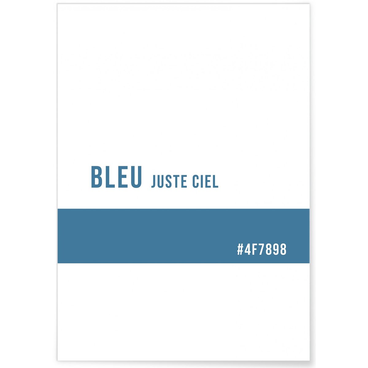 Affiche Couleur Bleue blanc, L'AFFICHERIE